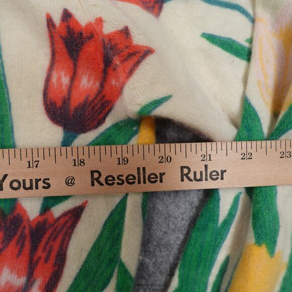 Vintage Spree Sweater Womens Medium Tulip Beaded Lambswool Angora Floral Sequin - Picture 6 of 8